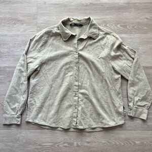 Zara Beaded Collar Button Down Long Sleeve-Size M